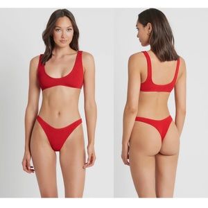 Bond-Eye Sinner Brief Bikini Bottom in Baywatch Red